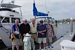 Some sailors are about to regain their sea legs on Bob Griffin's (black sweater) 41 foot sail boat.<br>Dave Loring, Bob Griffin, Jack Turley, Joe Trytten & Don Haslett

