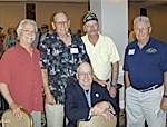 <b>Row 1:</b> Edwin Armstrong (sitting).  <b>Row 2:</b> Willy Shiels, Rex Knodle, Frank Boyd, & Doug Teeter