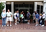 Karen Hudson & Rusty Howell, Sue & Tom Suter, Lydia & Michael Robertson, Ron Winde, Tom Bernard & Todd Fowler against far column, Bill Lofty & wife Judy, Susan Bernard sitting by column