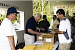 Bob Sheard checking in Lou Willoughby