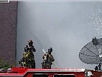 Firemen trying to put the blaze out