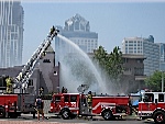 Firemen trying to put the blaze out