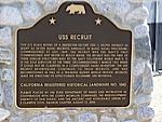 Plaque in front of USS Recruit