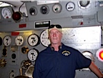 Ken Donithan in the engineroom aboard the Midway