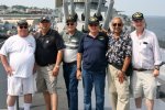 The CIC Gang with their Division Officer under the Front Gun Mount. Barry Emerson, Tony Motsco, Marty Komarek, Mike Shults, Jeff Durfee and Dave Loring