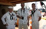 Larry White with two Constitution sailors